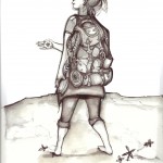 Zeichnung-Wandersfrau